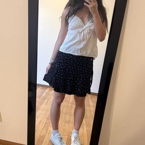 Brandy Melville Blue Floral Genevieve Wrap Skirt